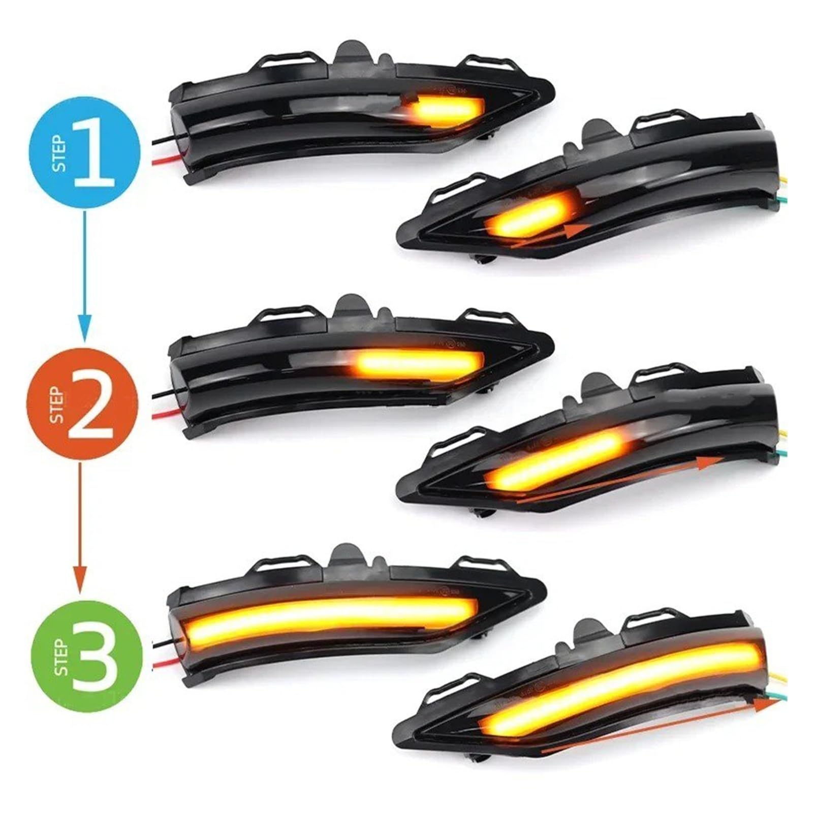 Freccia Specchietto Per Ford Per Fiesta ST Per Line Per MK8 Per Puma Per Crossover 2018-2023 Specchietto Laterale Dinamico A LED Lampeggiante