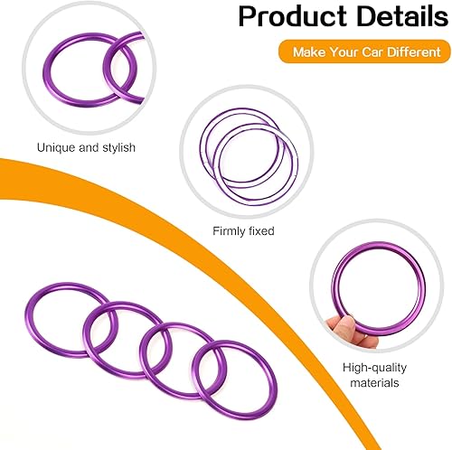 Miniatura 6 de Hoolcar Cubierta de anillo de ventilación de aire acondicionado para salpicadero, accesorios interiores de aleación de aluminio, compatible con Jeep