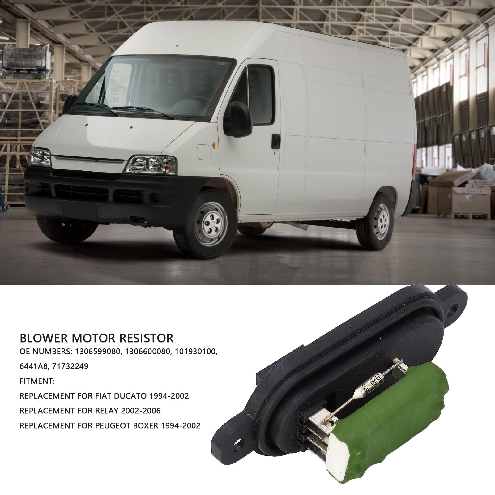 Aramox Resistenza Motore Ventilatore 1306599080, 1306600080, Resistenza Ventola Motore Ventilatore Riscaldatore ABS, Sostituzione Resistenza Ventilatore per Ducato per relè per