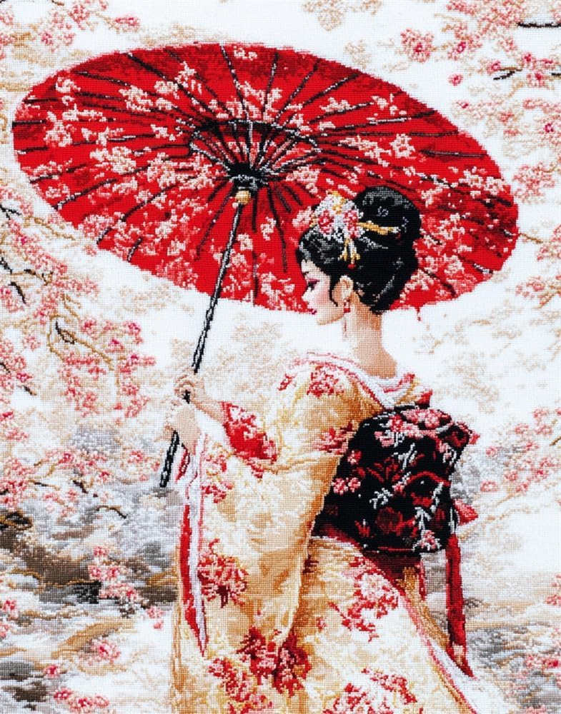 Henypt Diy Perlenstickerei Set Mädchen Im Kimono Diy Perlen Gedruckt Perlen Stickerei Kreuzstich Kit Home Art Decor Handarbeit