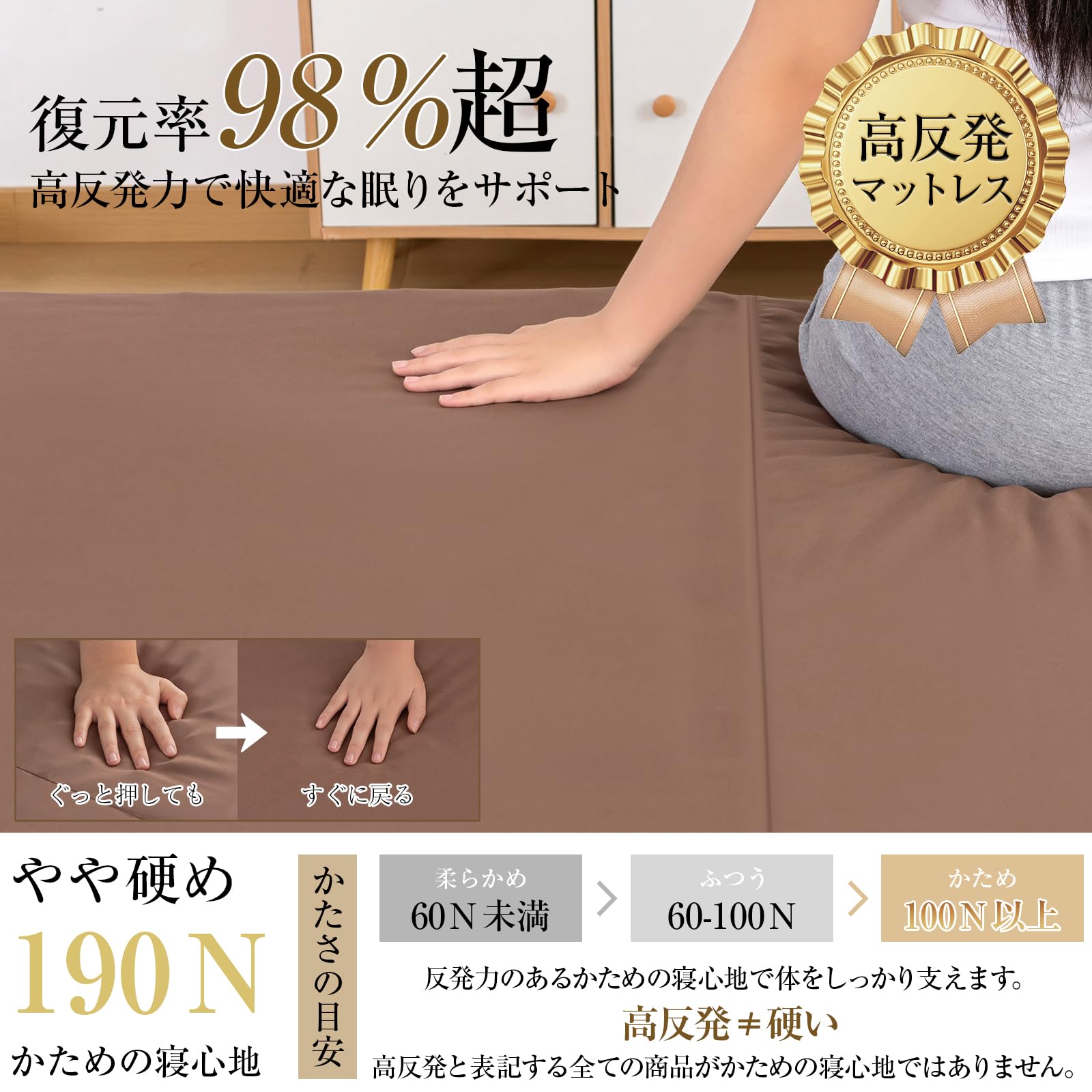 Amazon｜Softimeマットレス セミダブル 三つ折り 高反発 【極厚10cm 程