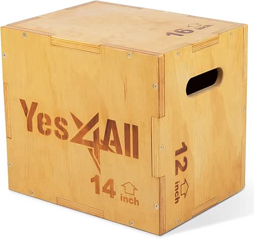 Yes4All Plyo Box, 3-in-1 Wooden Box Jumps for Home Gym,