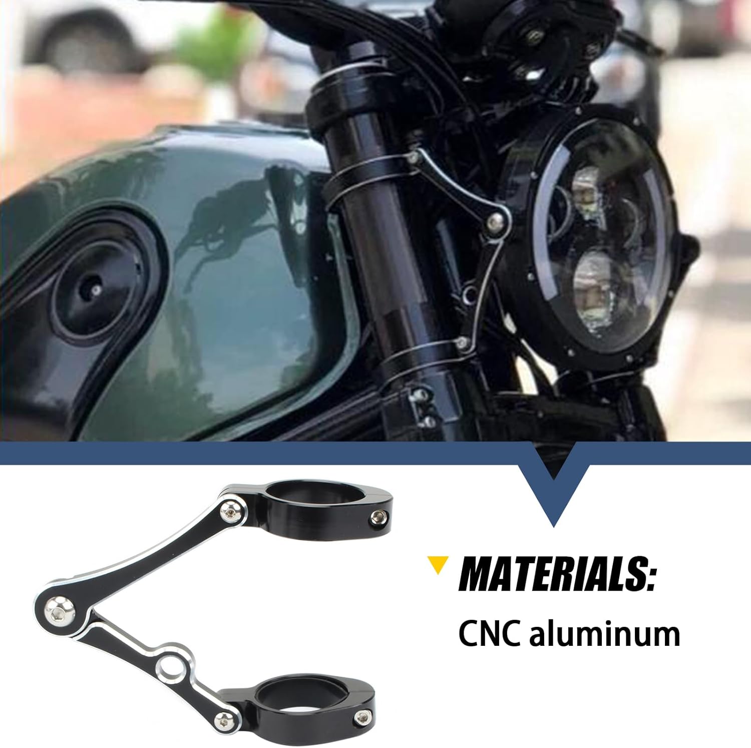 37-41mm Motorcycle Headlight Bracket CNC Fork Head Lamp Mount Holder for Harley Indian Victory Honda Yamaha Kawasaki Suzuki Ducati Cafe Racer Chopper Bobber Universal