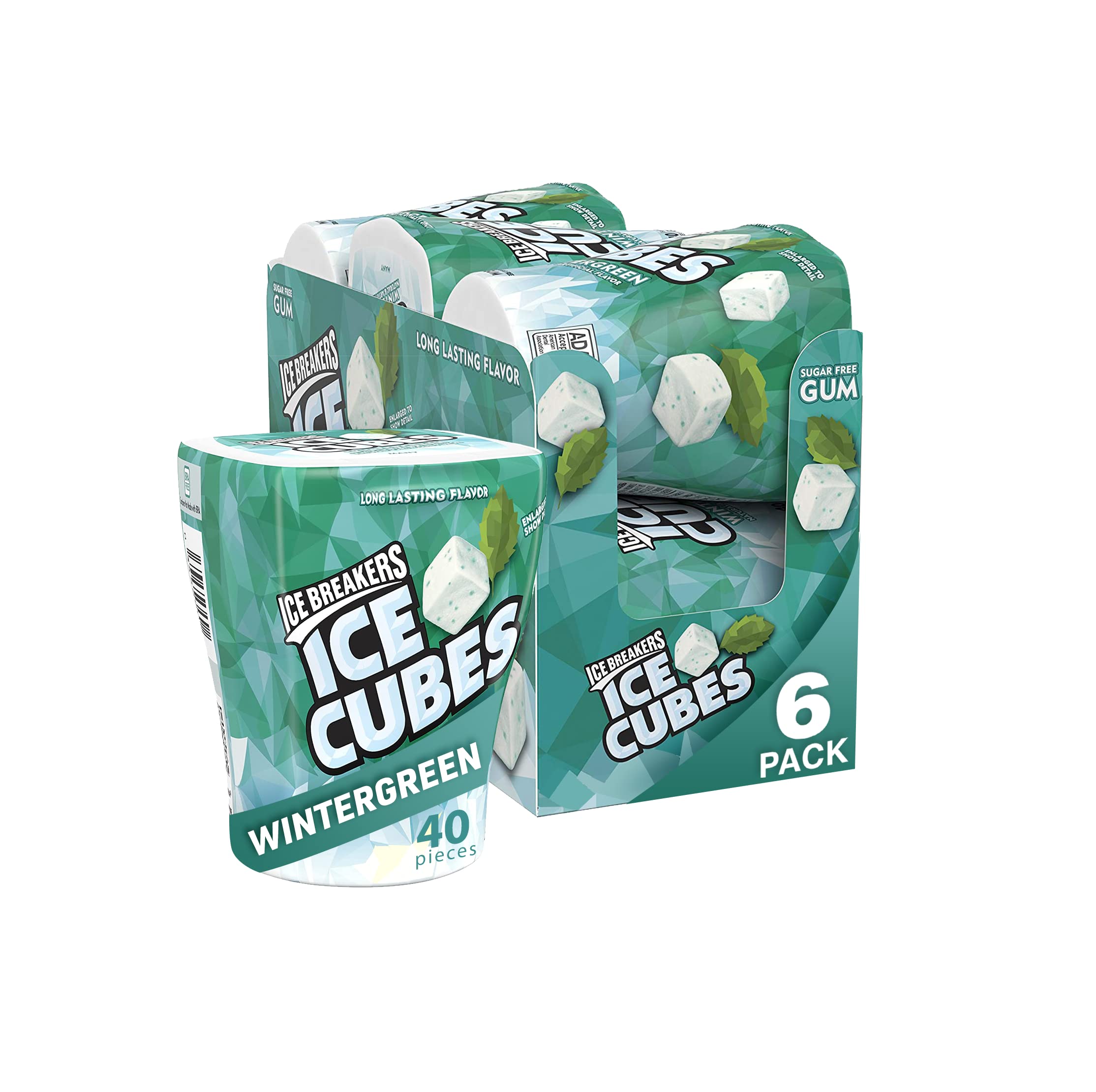 Buy ICE BREAKERS ICE CUBES Wintergreen Sugar Free Chewing Gum, Made