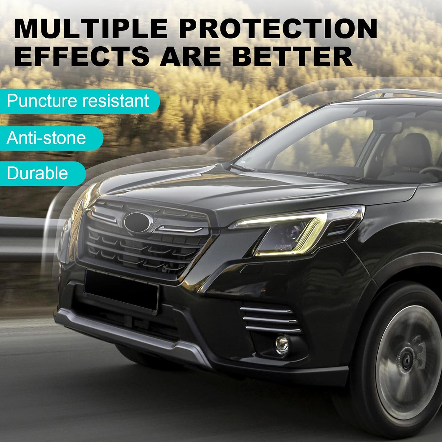 for 2022-2024 Subaru Forester 8.5mil TPU PPF Clear Car Precut Paint Protective Film HD Scratch Exterior Accessories (Front Bars + Headlights 10Pcs)