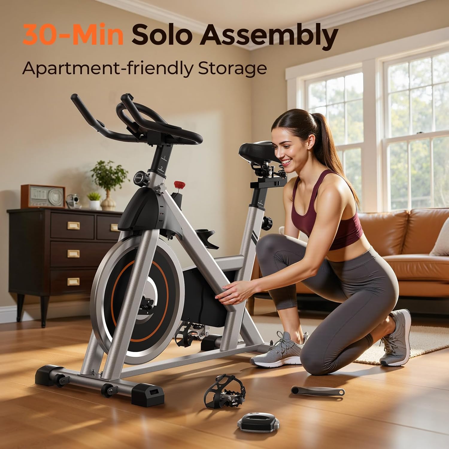 Bike YOSUDA Magnetic Exercise Bike: Silent, Smart Cycling for Home Fitness YOSUDA stationary bike for home, a good exercise equipment for yourself, your friends, your parents. Simple installation, can be completed in 1 hour (YOSUDA installation video can help a lot) 35 lbs. flywheel spin bike, provides strong stability, support up.. YOSUDA Magnetic Exercise Bike: Silent, Smart Cycling for Home Fitness
