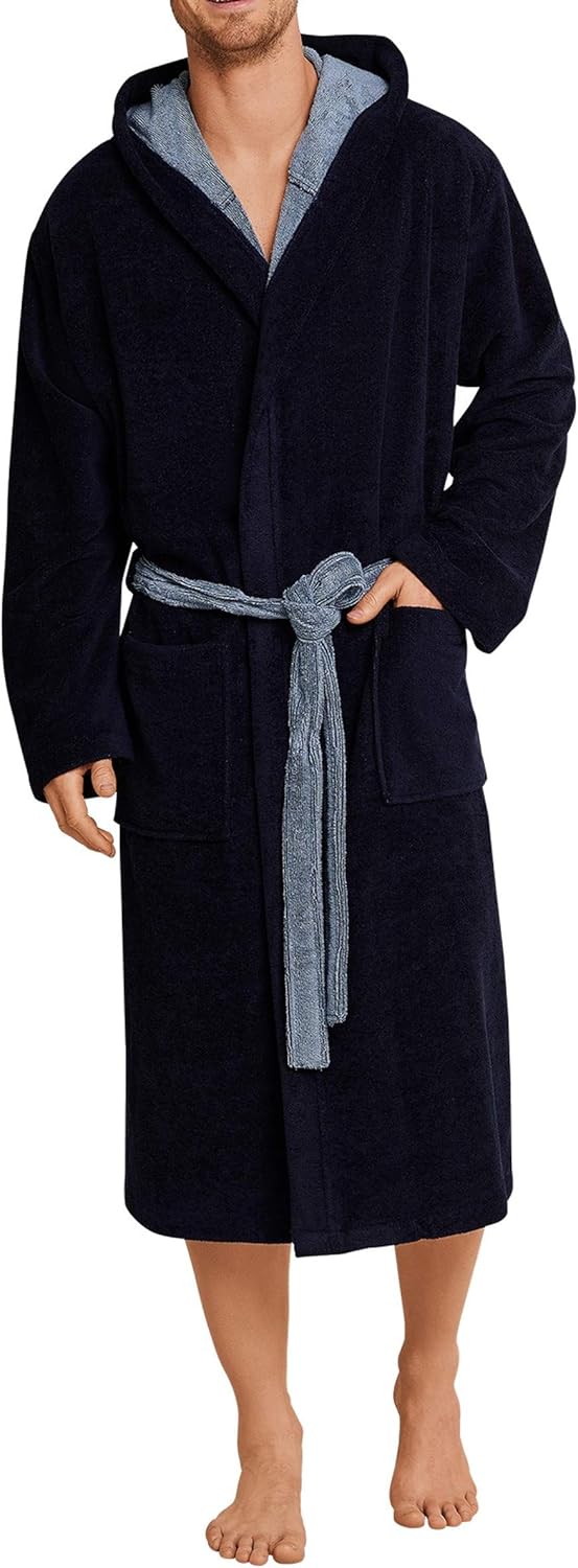 Schiesser Accappatoio Uomo In Cotone - Comodo E Assorbente Per Dopo La Doccia - Foto 5