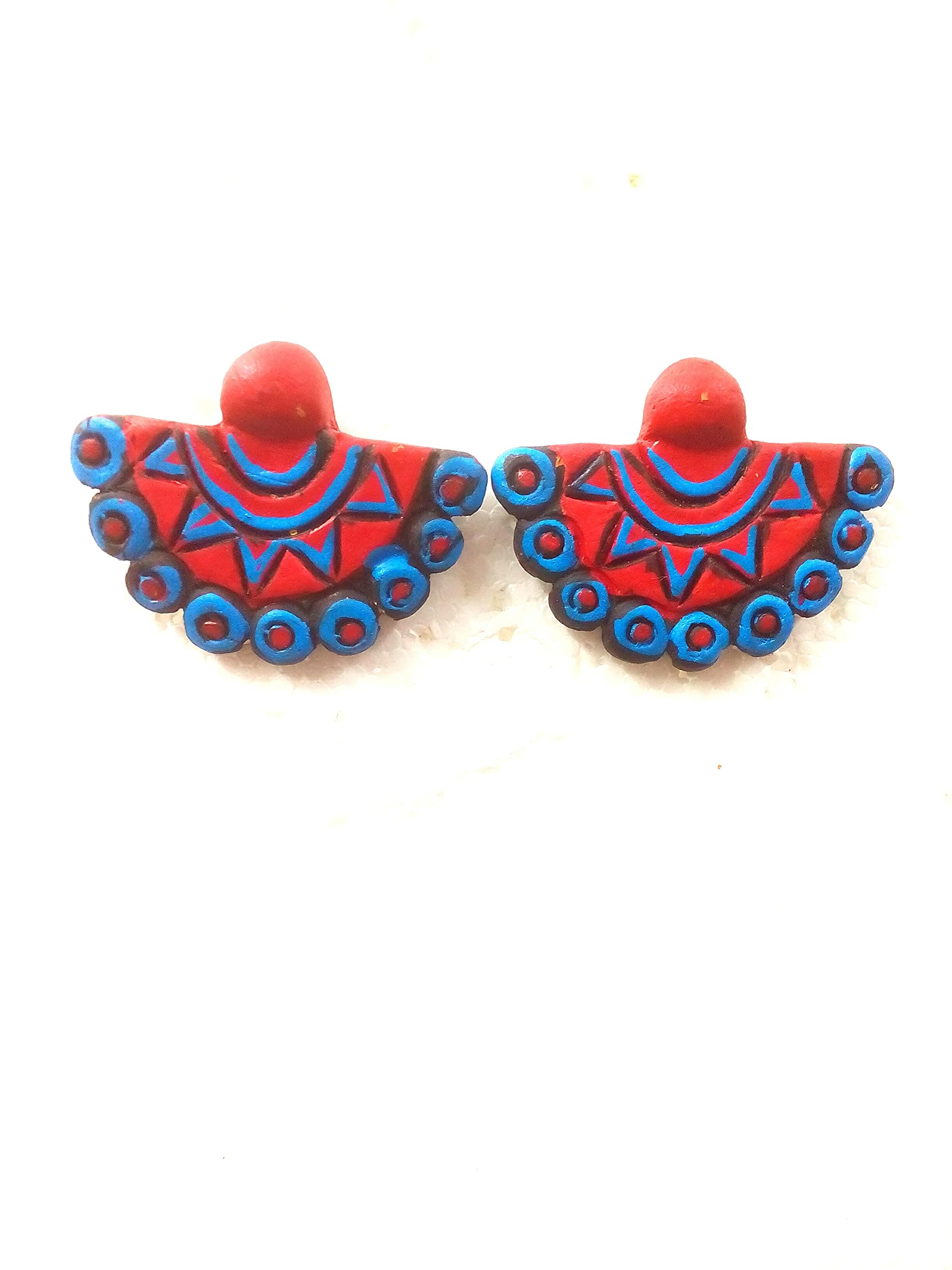 Karru Krafft Women’s Handcrafted Terracotta Necklace Set Traditional Red Hand Painted Jewellery Set, (HFNKTC_217002 RED) - Image 2 thumbnail