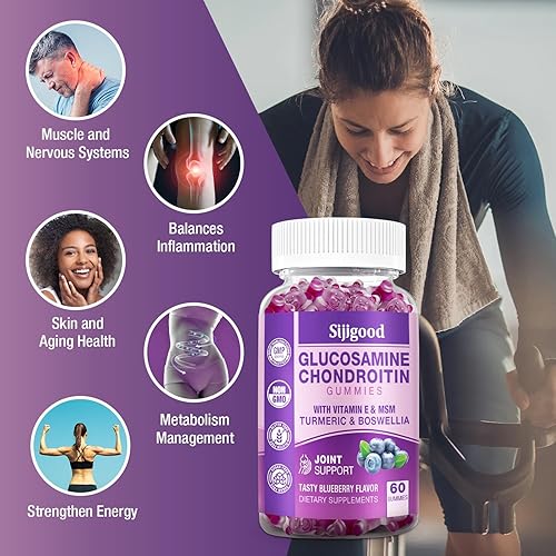 Miniatura 4 de Paquete de 2 gomitas de glucosamina condroitina con MSM y saúco extra fuerte, apoyo articular, suplemento antioxidante de apoyo inmunológico, 120