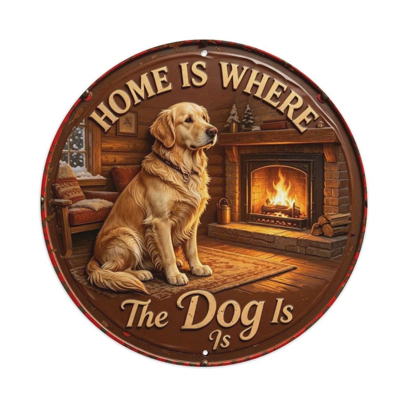 The Dog Is Metal Tin Sign Plaque