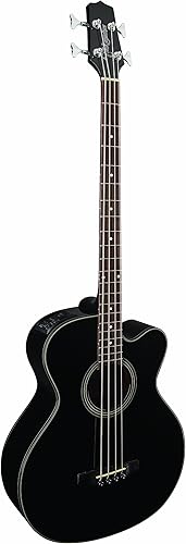 Takamine G Series GB30CE-BLK - Bajo eléctrico acústico jumbo, corte veneciano, negro