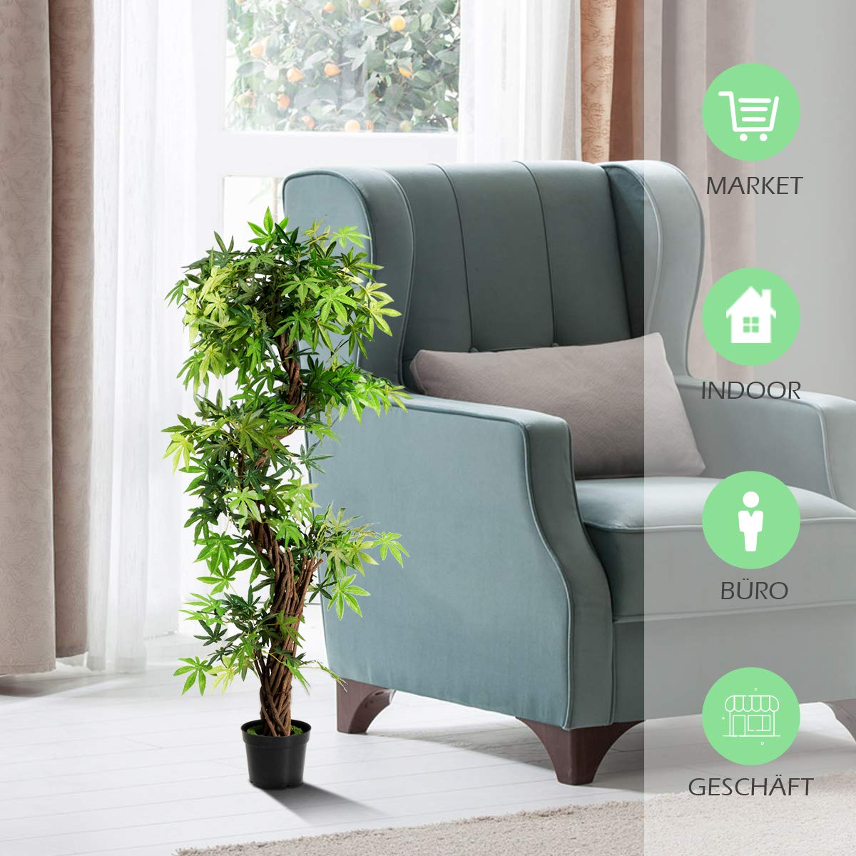 Kunst Buxus bol op stam 110cm - UV bestendig Kunst Buxus bol op stam 110cm - UV bestendig