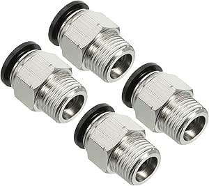 2x Push-to-Connect Fitting 1/2 Zoll - 90° Bogen Luftleitung Blau