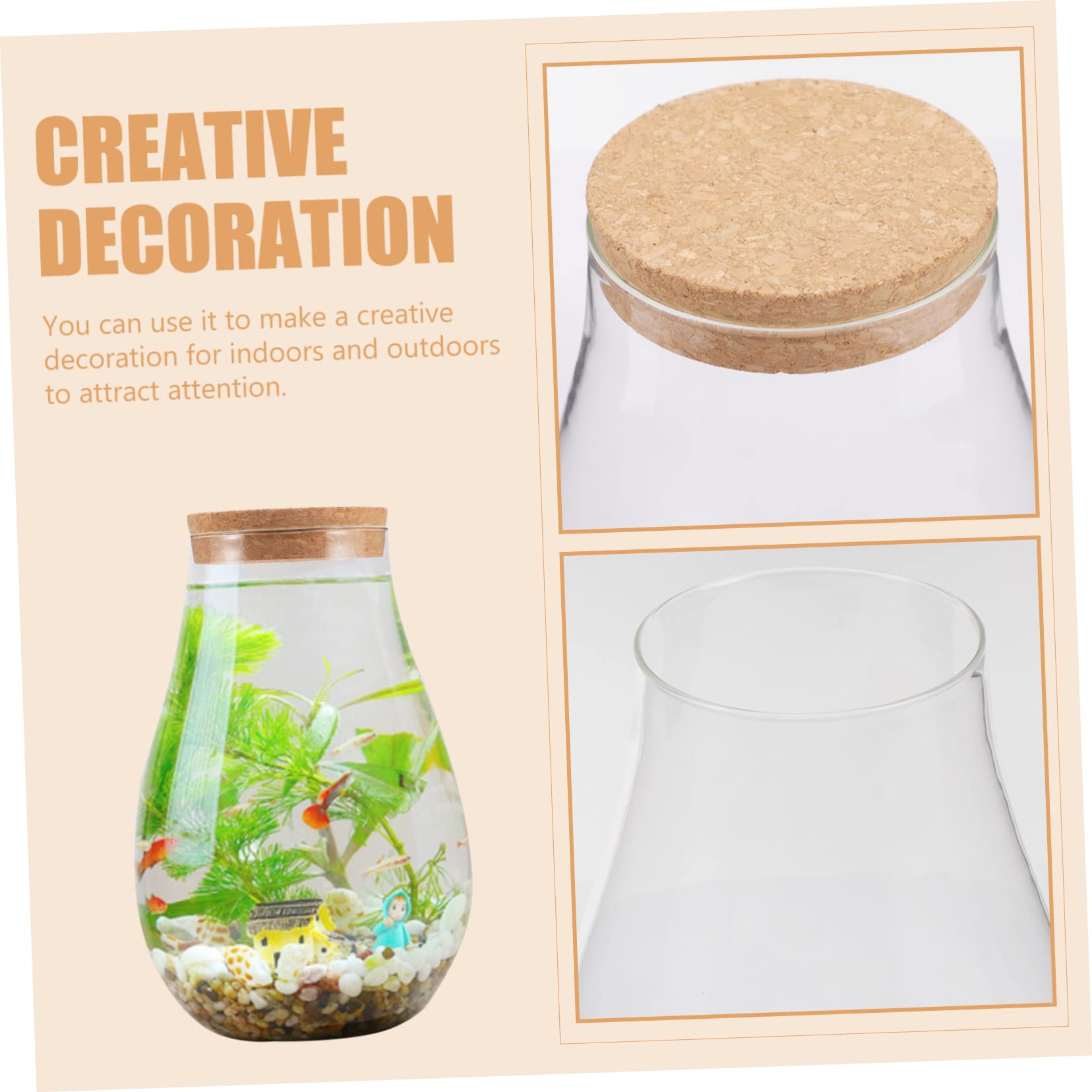Terrario in Vetro e Legno per Piante e Muschio, Decorativo