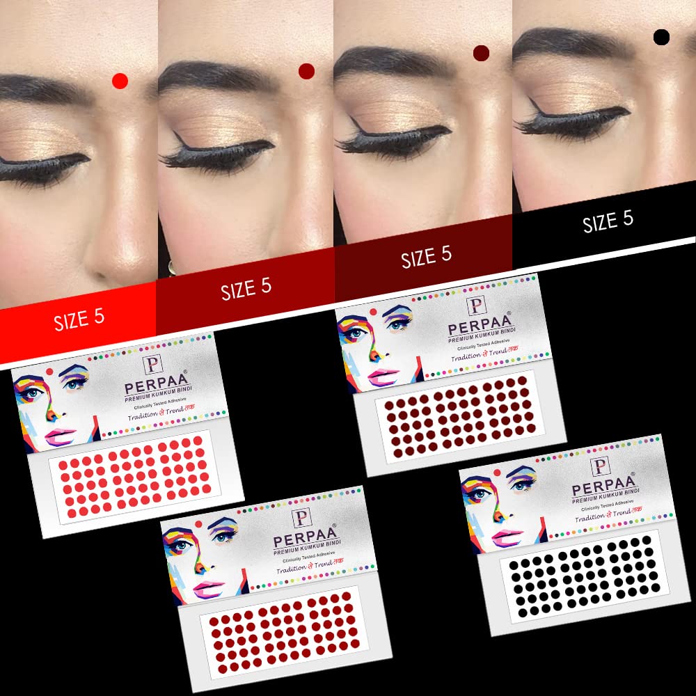 Perpaa® Multicolor Bindi Pack of 8 Flaps (DLRB5 Size 5, Diameter 6mm)