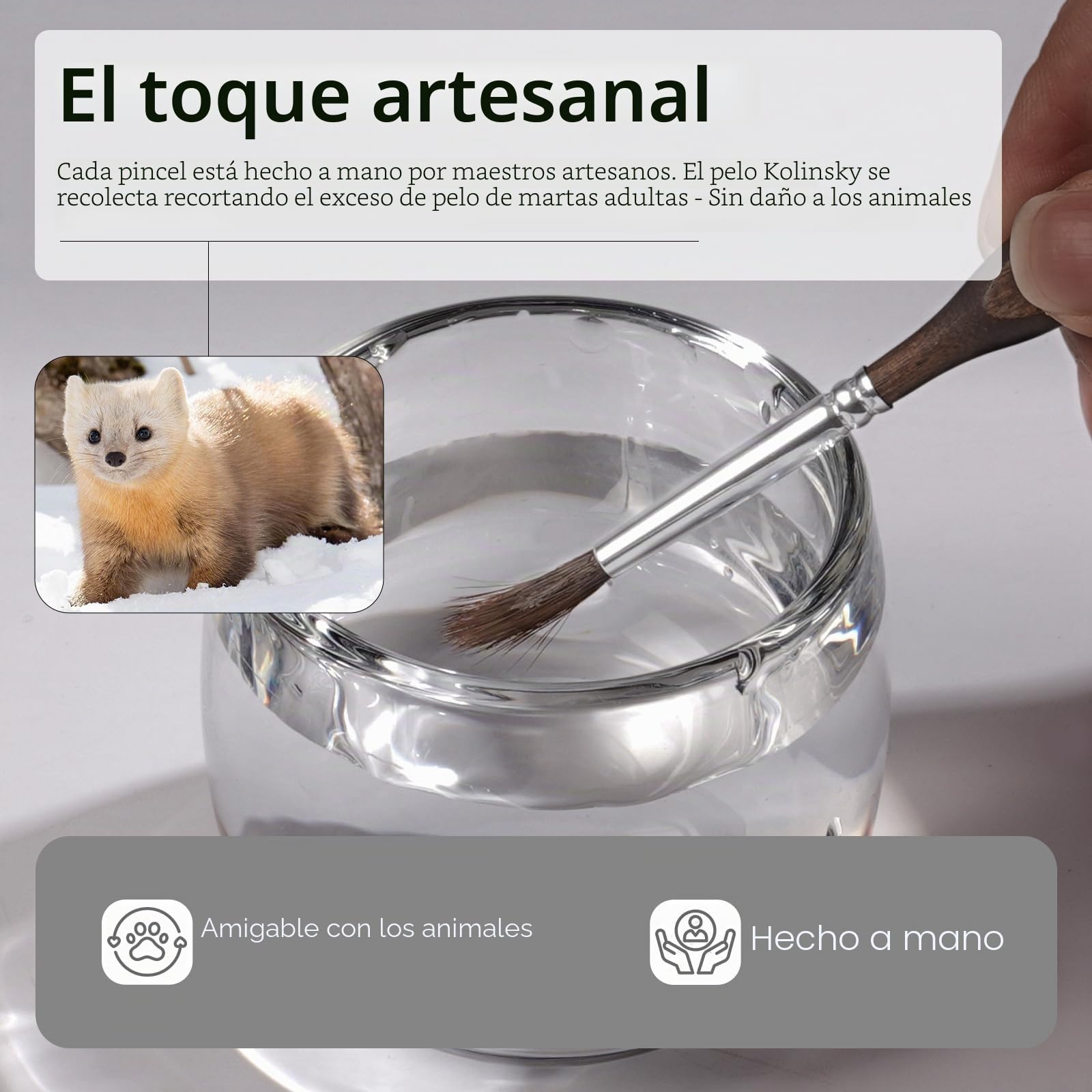 Nicpro 16 Pinceles Pintura en miniaturas Kolinsky Sable, Pincel seco, Pinceles modelismo Profesional con Rollo de Tela, Pinceles de Artista de Detalles Finos para acrílico y Figuras, Modelo, Acuarela