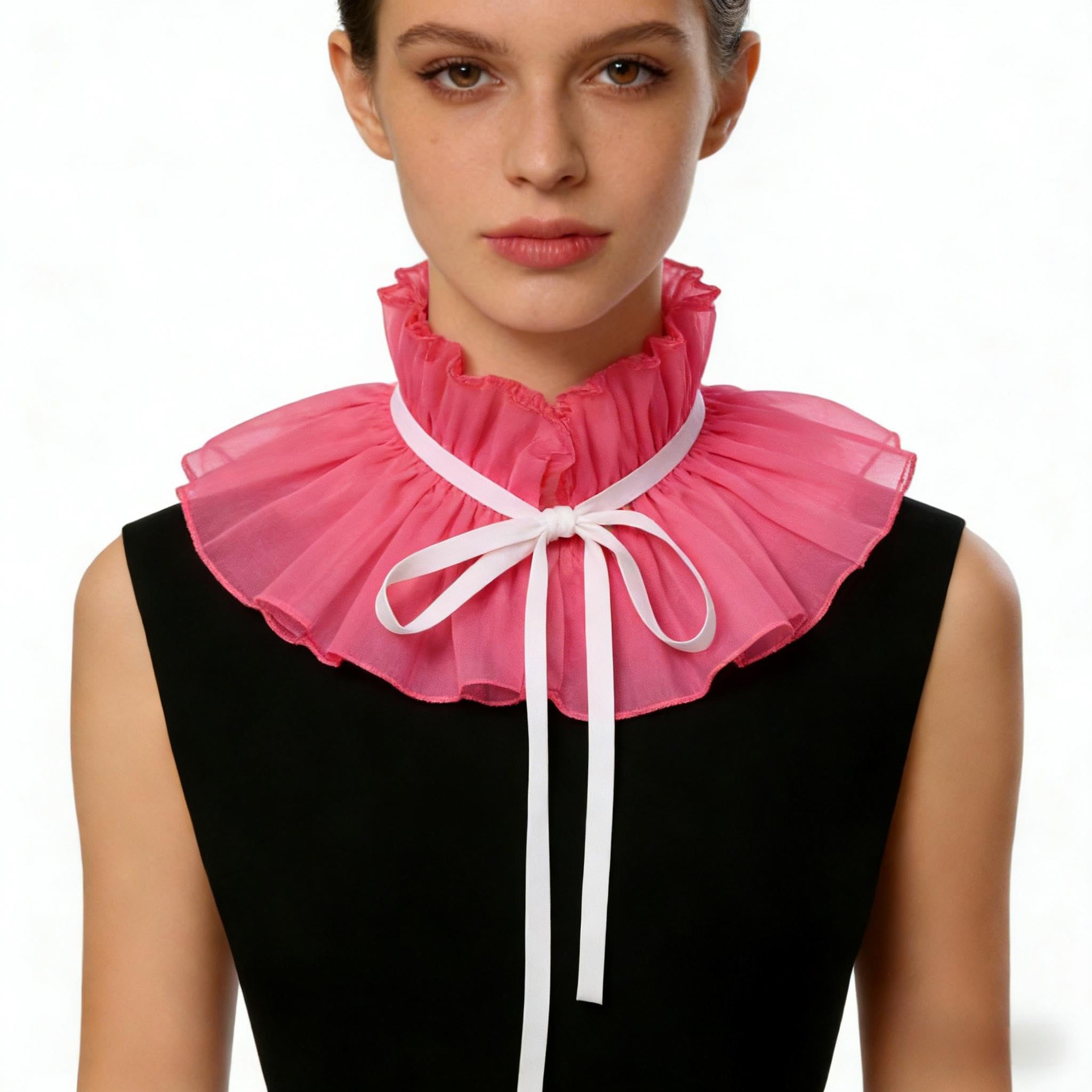 Mavikim Women's Renaissance Ruff Collar Neck Ruffle Vintage Victorian Elizabethan Costume