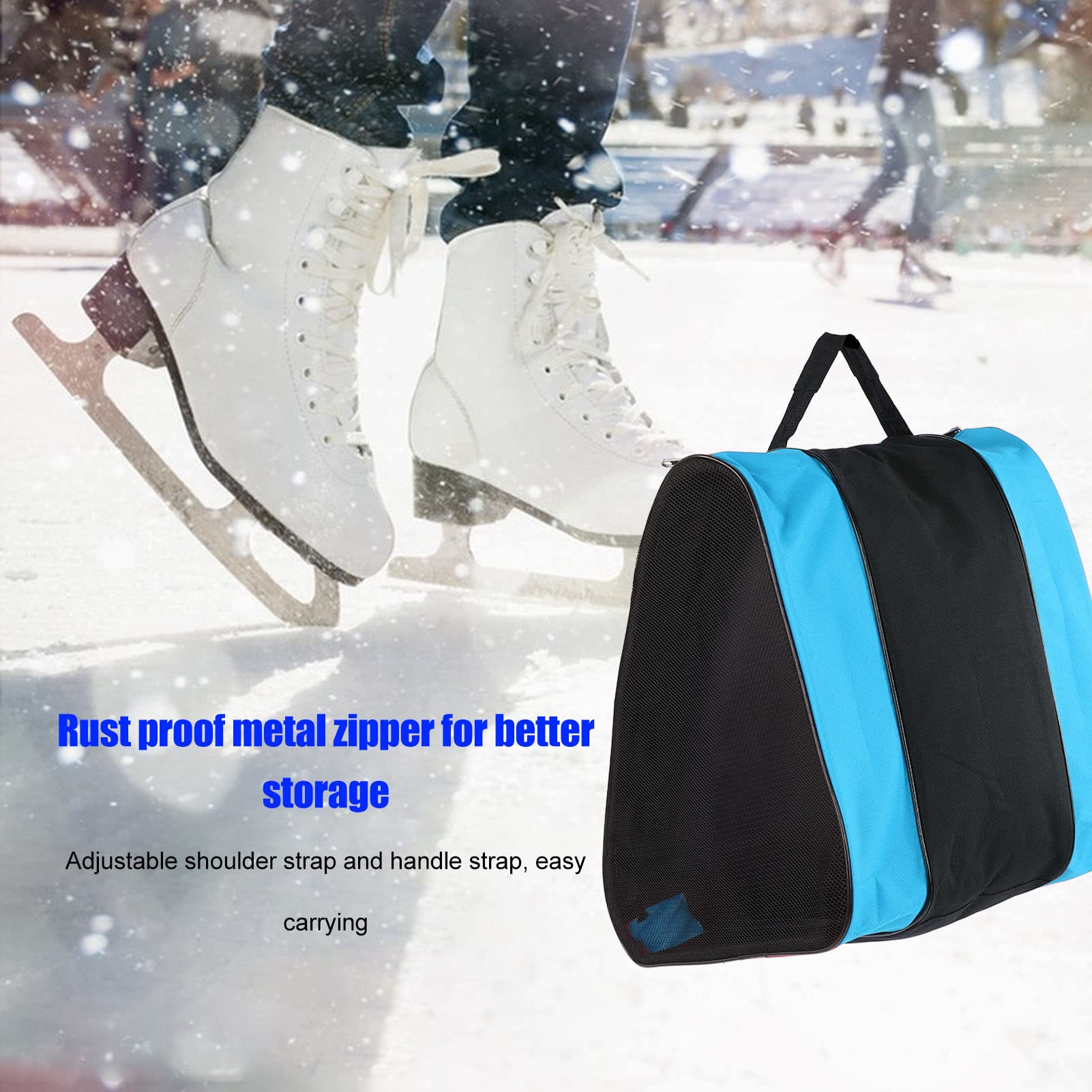 Yuecoom Skates Bag, Thickened 3 Layers Triangle Waterproof Roller Skating Shoes Handbag with Adjustable Strap for Outdoors(Azul)