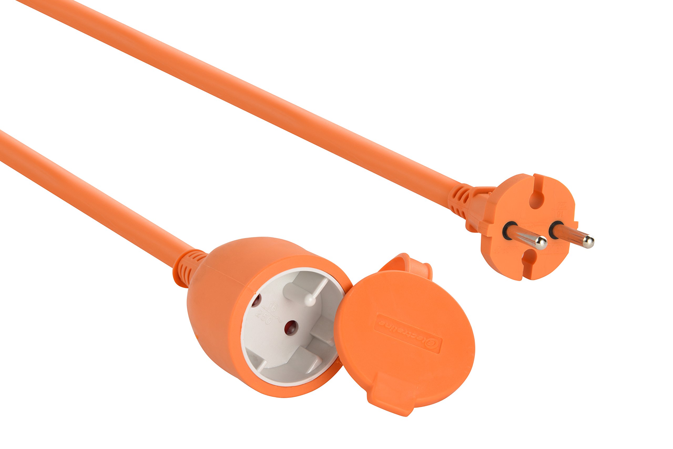 Velamp PROHD16A-FR-20 - Alargador de jardín de 20 Metros, Enchufe schuko EU, Color Naranja