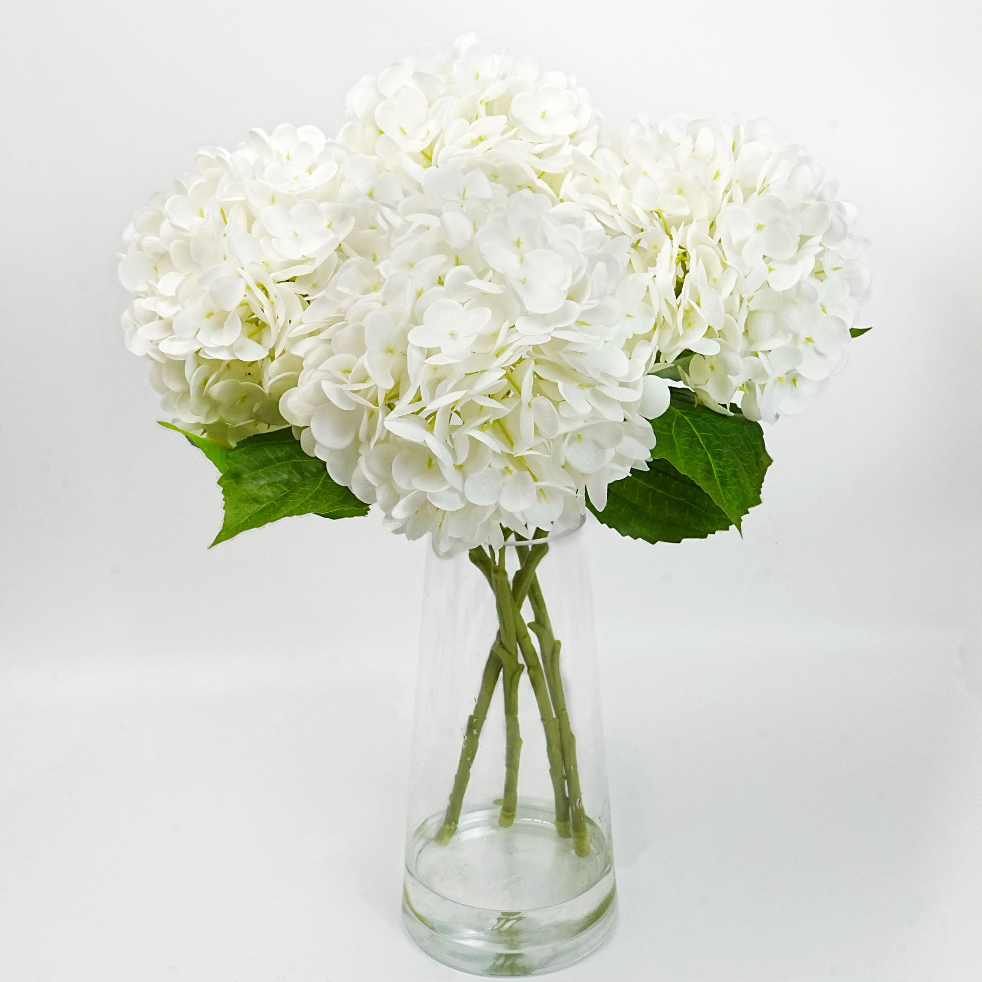 Jahe Atisan Hydrangea Artificial Flowers, 20'' Tall Fake Flowers Hydrangea, Artificial Flowers Suitable for Vase Filling, Gift for Women, Home Wedding Party Decor, Valentine's Day, White