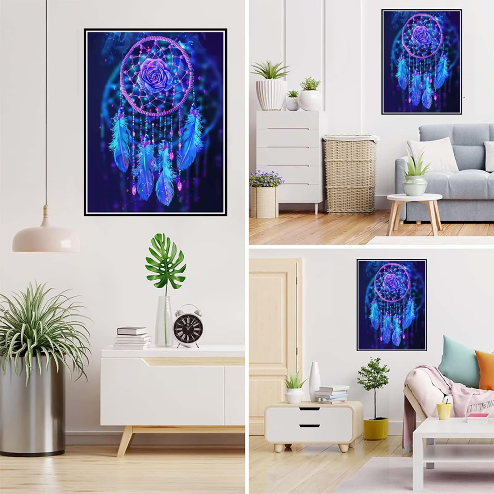 Diamond Painting Erwachsene Traumfänger Diamant Painting Bilder Feder Diamant Paintings Kinder 80x110cm, DIY Diamanten Malerei Stickerei Kreuzstich Bastelset, Zimmer Deko, Geschenk Mädchen 6X-564