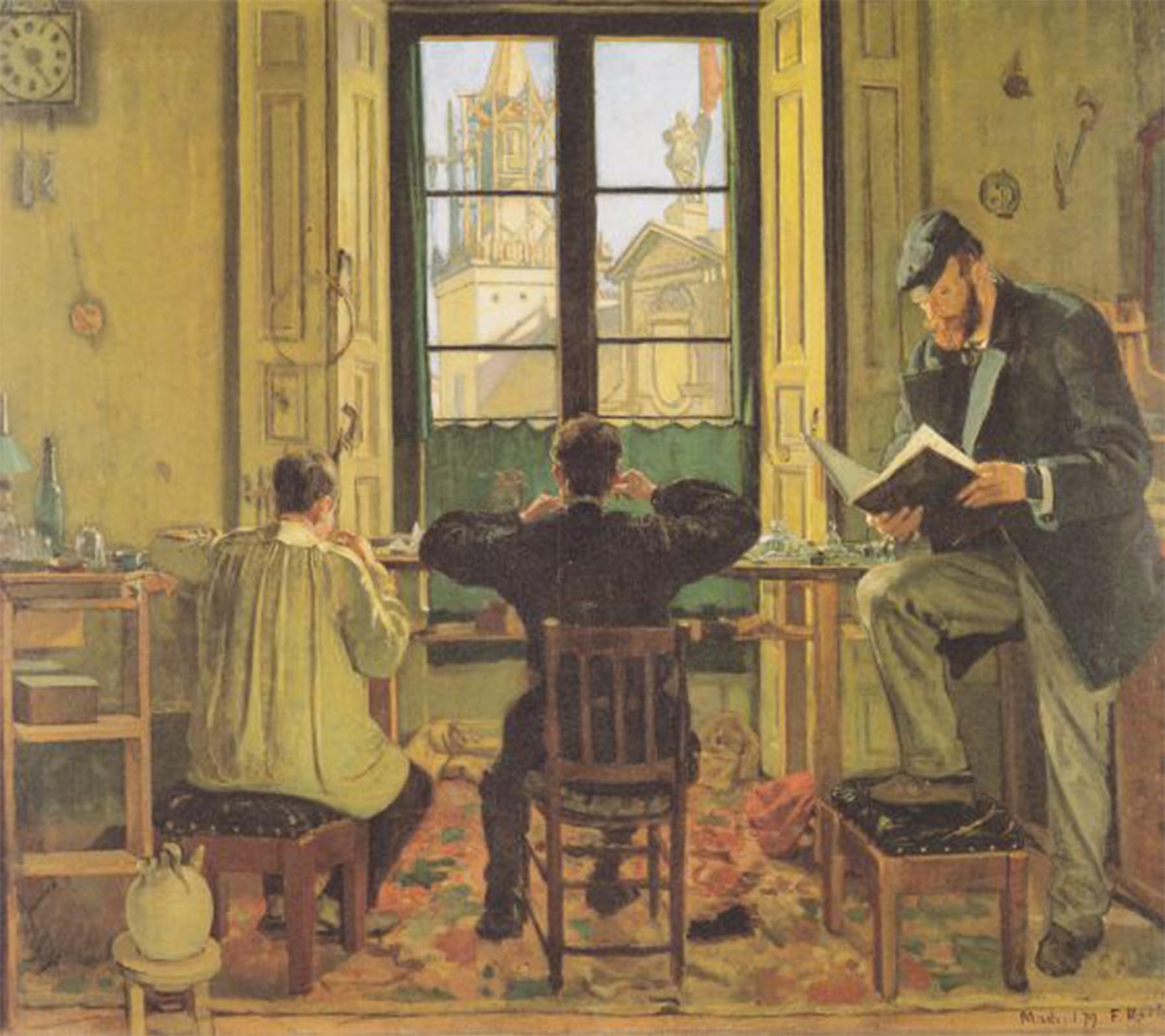 POSTERIIk Famous Modern Artwork Art Mural Uhrmacherwerkstätte in Madrid by Ferdinand Hodler Oil Paintings Pictures for Home Decor 60x90cm