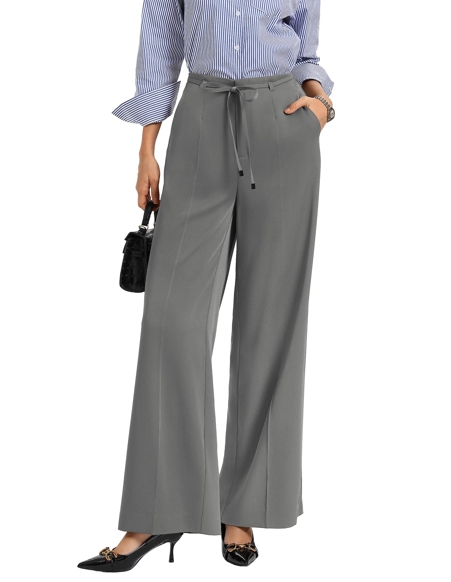 GRACE KARIN Women 2026 Wide Leg Pants High Waisted Work Pants Business Casual Trousers with Pockets