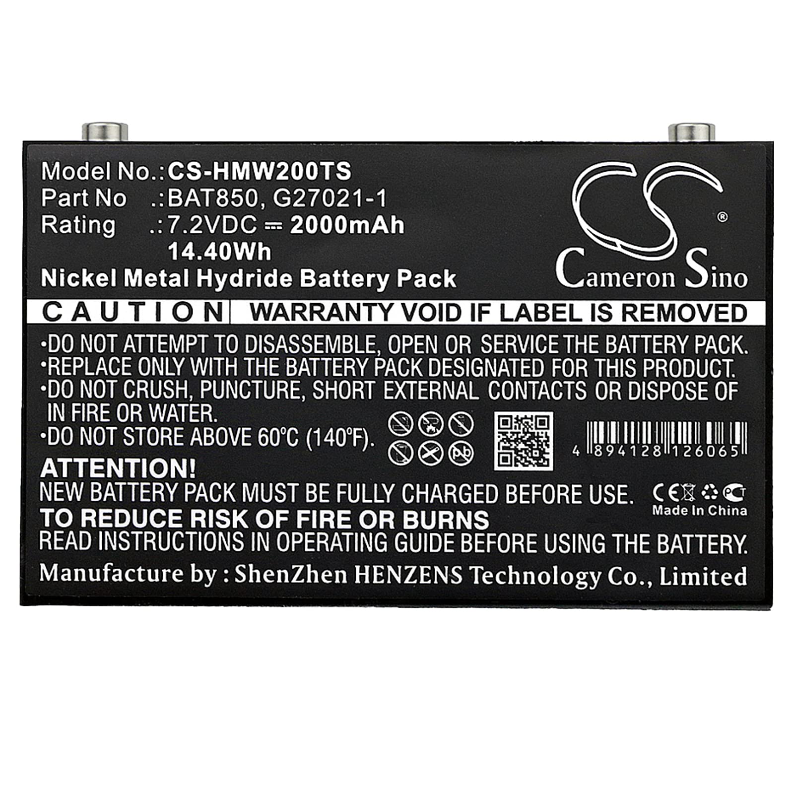 DRAWBELL Replacement Battery for H'ME MB Base Stations,WS200,Pro 850 Intercom,MB100 Base Station,MB300ES Base Station,WS200 Speaker,WS200 Station Part NO BAT850,G27021-1,105G073?2000mAh/14.40Wh?