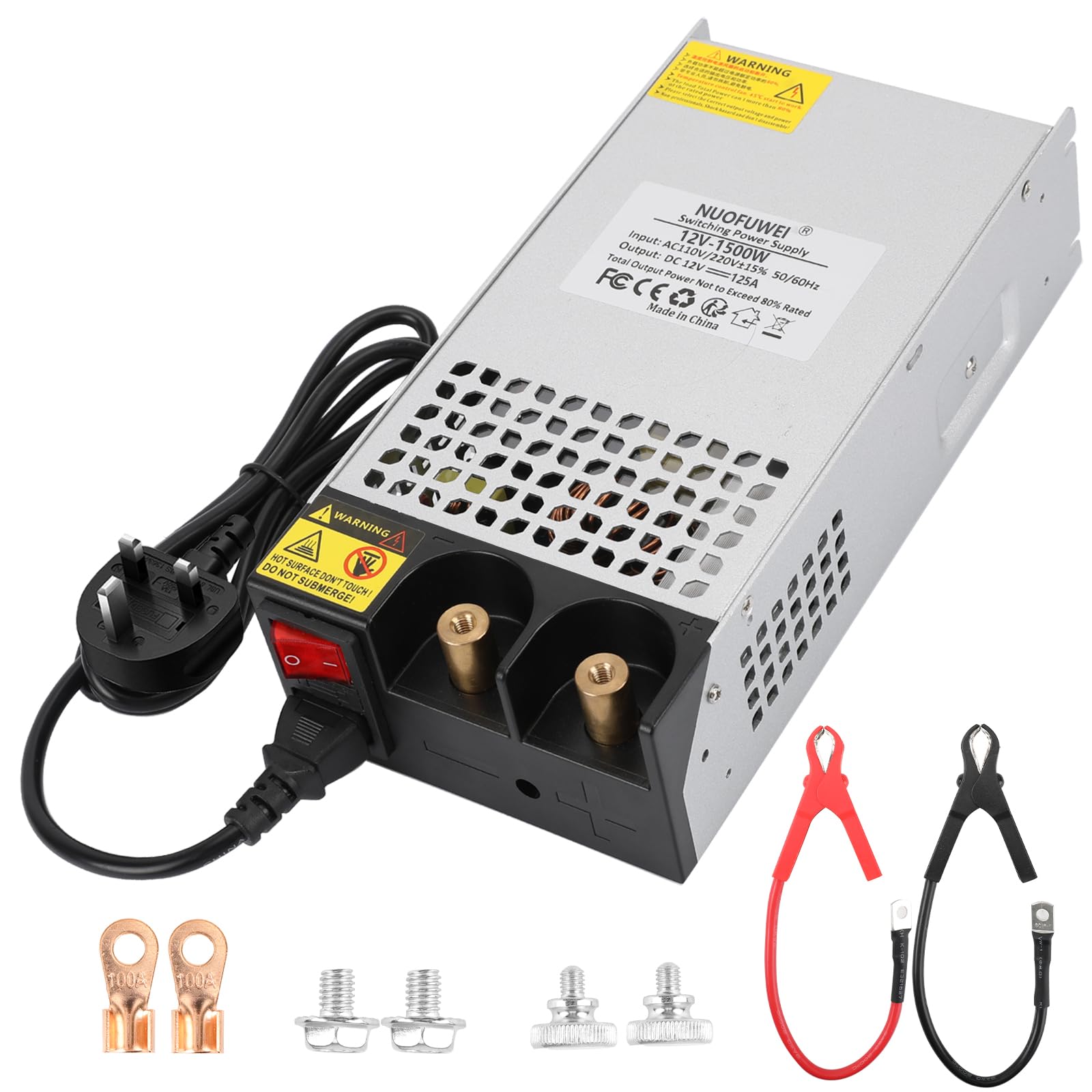 New Version DC 12V 125A 1500W Power Supply 230V AC to 12V DC Converter 125A 1500W Switching Power Supply Transformer for 12Volt Motor Pump CCTV Security Camera Car Stereo 3D Printer