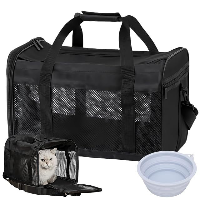 PRITOK Transportín para gatos y perros y gatos: 42 x 27 x 28 cm, para gatos, plegable