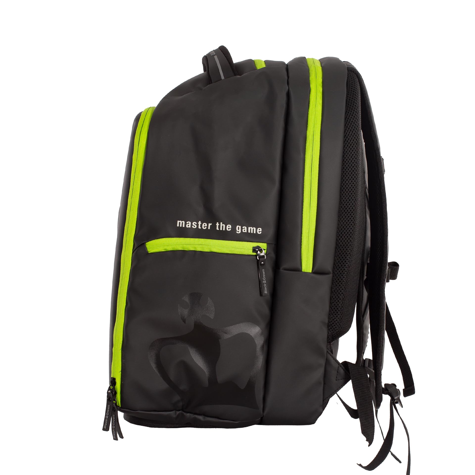 Black Crown Mochila Magic – Diseño Elegante en Negro y Amarillo (30% EVA, 70% PVC), Compartimento para Palas, Bolsillo para Zapatillas y Transporte Cómodo