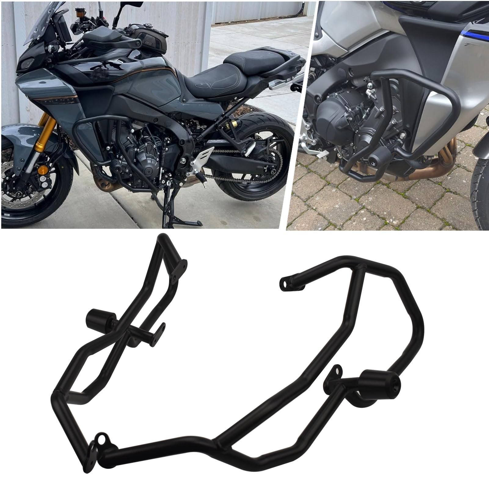 MidimttopMidimttop Motorcycle Parts Crash Bar Frame Slider Engine Bumper Guard Crash Bar Protector Frame Protection Compatible for Ya&ma&ha Tracer 9/GT 9GT Accessories 2021 2022 2023 2024