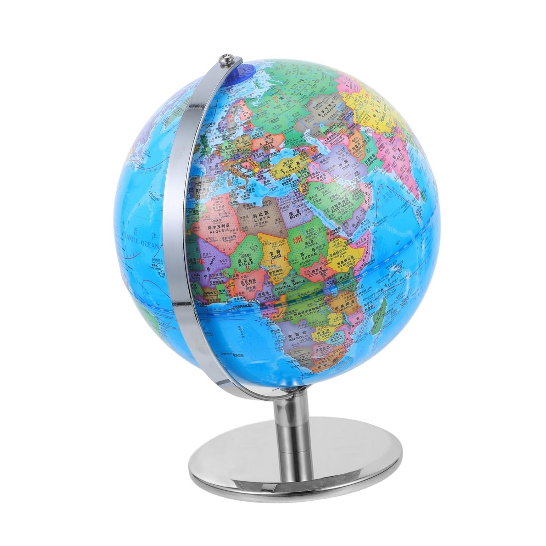Globe de bureau éducatif avec support, carte chinois-anglais pour l'apprentissage de la géographie, parfait pour la salle de classe ou la décoration de bureau à domicile
