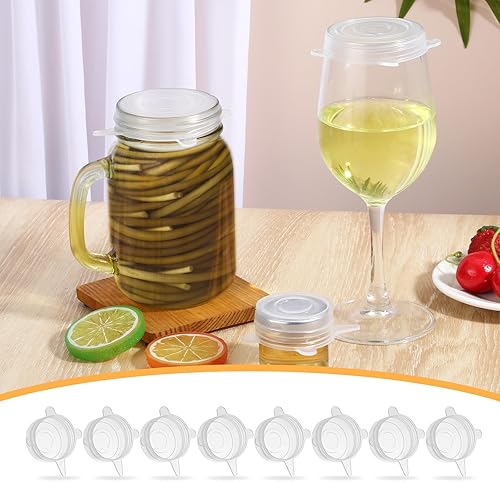 Miniatura 4 de 8 piezas más gruesas, tapas elásticas de silicona, reutilizables, expandibles, selladas, para almacenamiento de alimentos frescos, para pequeños