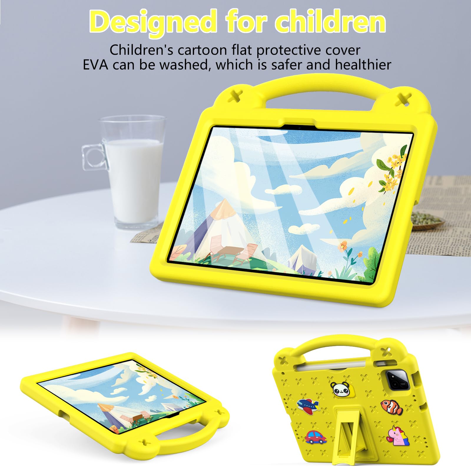 AKABEILA Custodia per tablet per Xiaomi Pad 8 2025/Pad 7/Pad 7 Pro 11.2 pollici 2024 Custodia carina per bambini antiurto protettiva con tracolla Maniglia Stand
