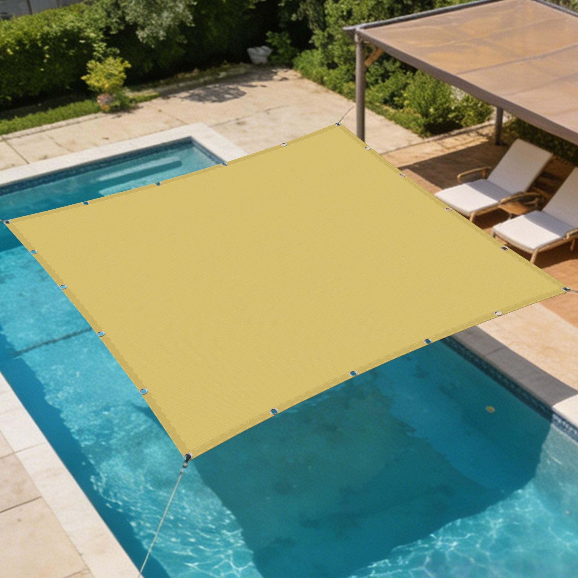 Voile d'ombrage anti-UV imperméable 7x9m pour extérieur au frais