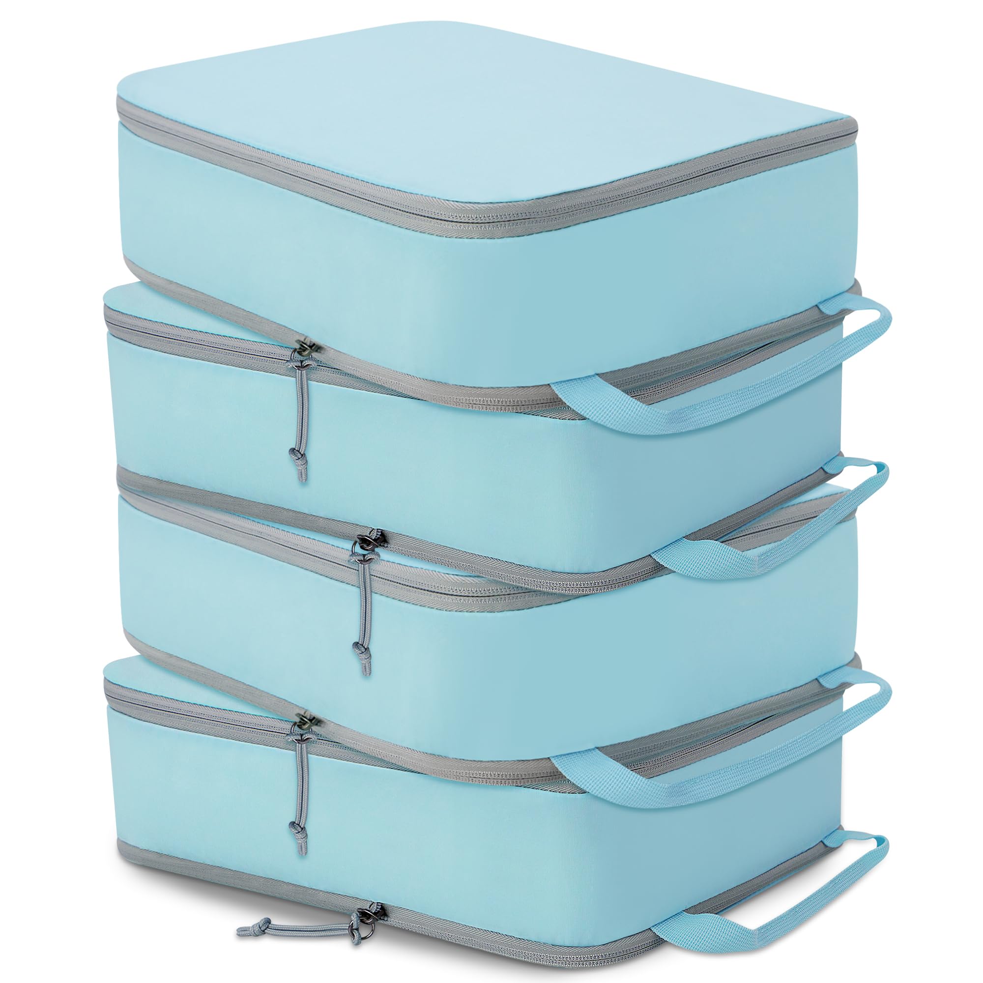 Compression Packing Cubes for Travel Packing Organizers, Blue, L