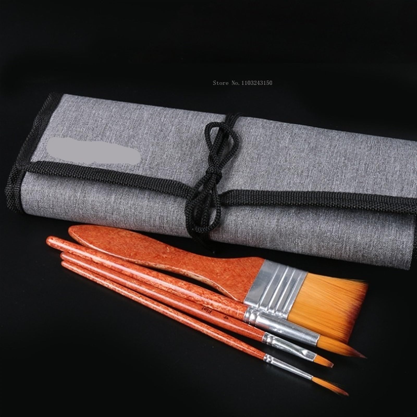Künstlerpinsel im Set 24-teiliges Pinselset aus Nylonhaar, Stofftasche, Kunstbedarf for den Außenbereich, Ölgemälde, Kreation von Gouache, Aquarell, Graffiti-Brett, Pinsel