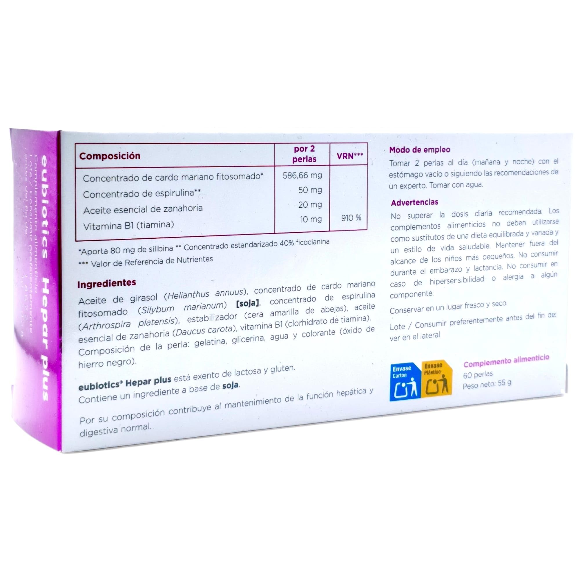Cobas Eubiotics Hepar Plus Cápsulas - Suplemento para Detoxificación y Salud Hepática - Con Cardo Mariano, Alcachofa, Desmodium y Colina - Depurativo del Hígado -