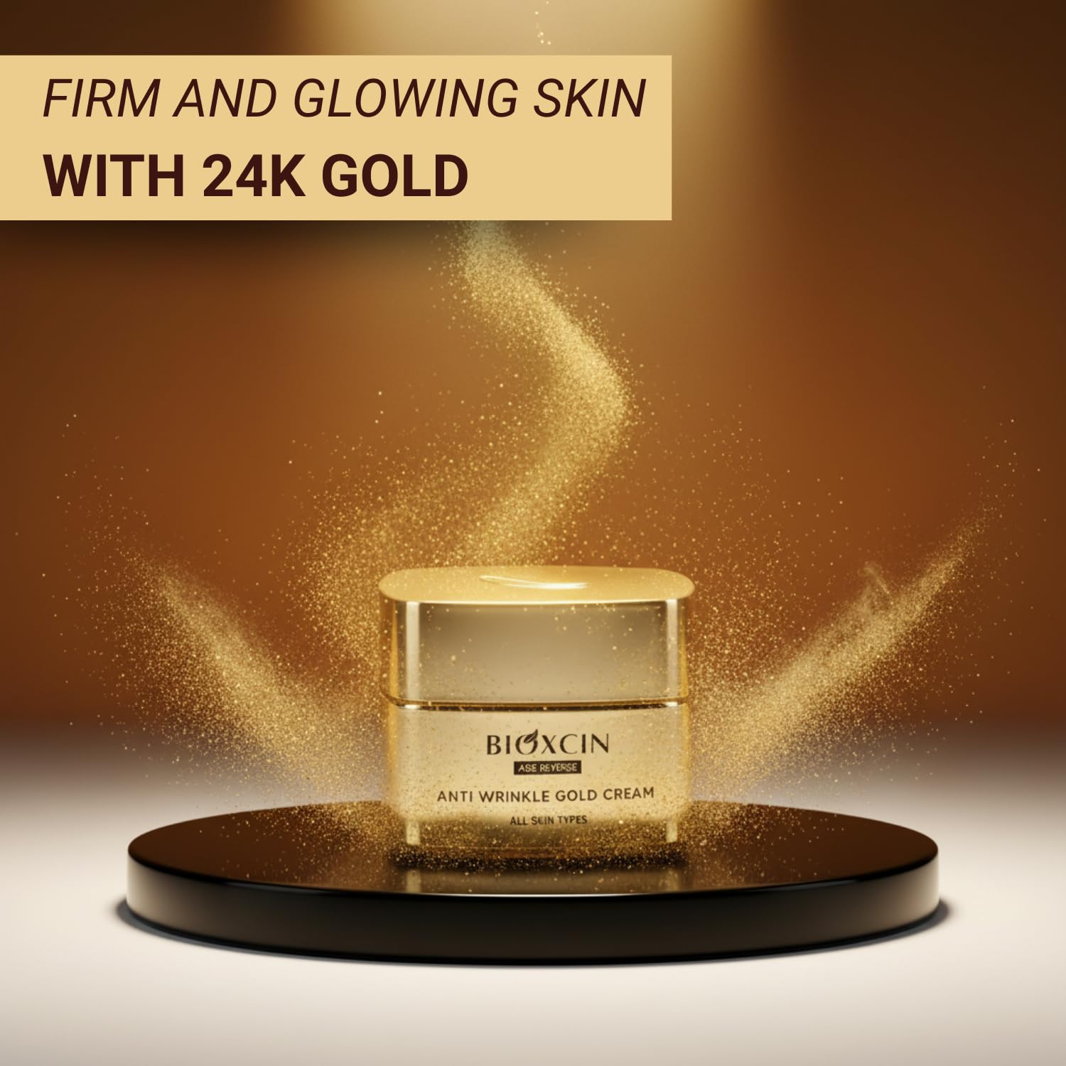 Bioxcin Age Reverse Kırışıklık Karşıtı Altın Krem 50 ml – 24K Altın, İpek Proteini, Pantenol ve Zeytinyağı İçerikli – Cilt Sıkılaştırıcı ve Nemlendirici