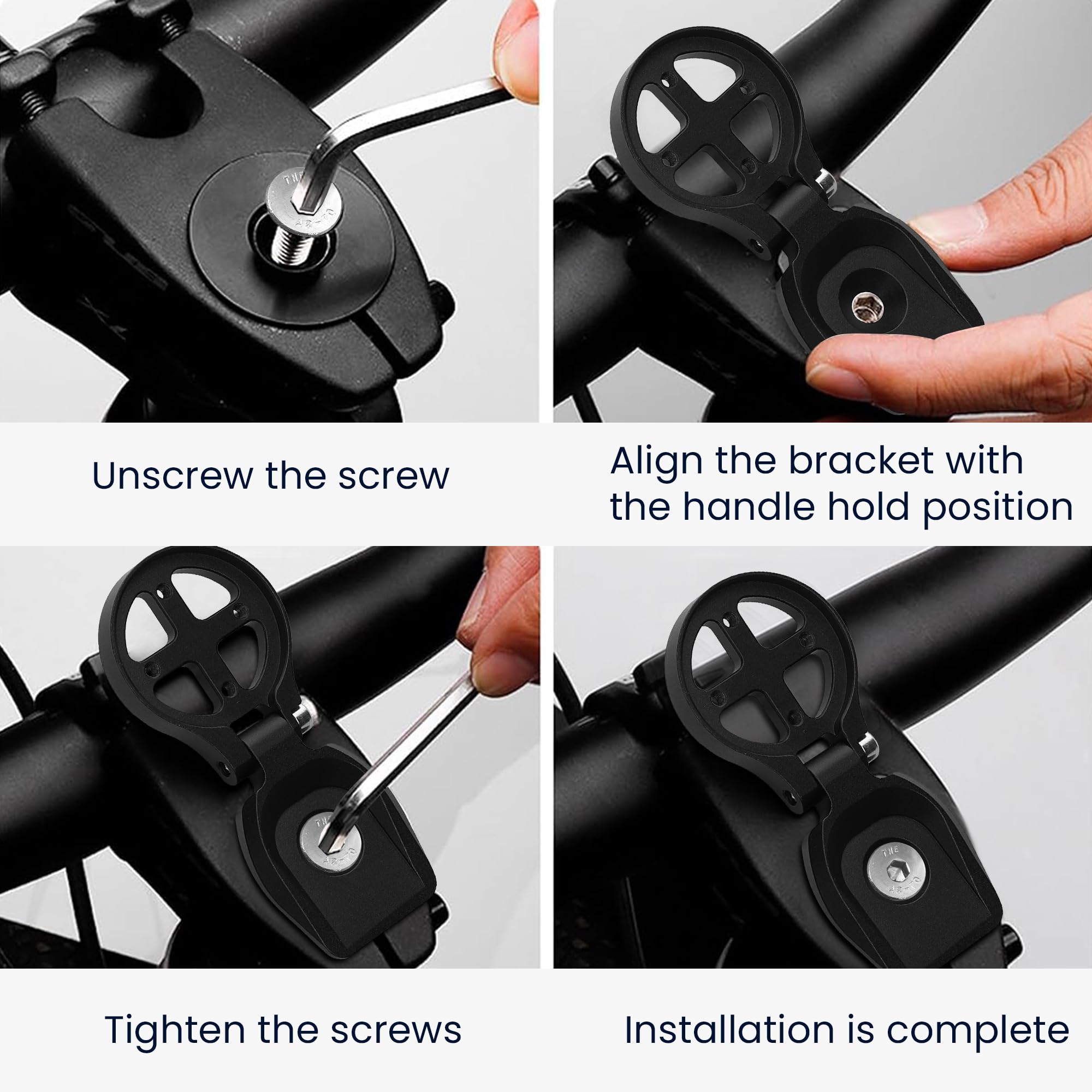 kwmobile Mocowanie kompatybilne z Garmin Edge/Bryton Rider/Wahoo Mount - Uchwyt rowerowy - Uchwyt rowerowy do przedniego mocowania rowerowego komputera - Czarny