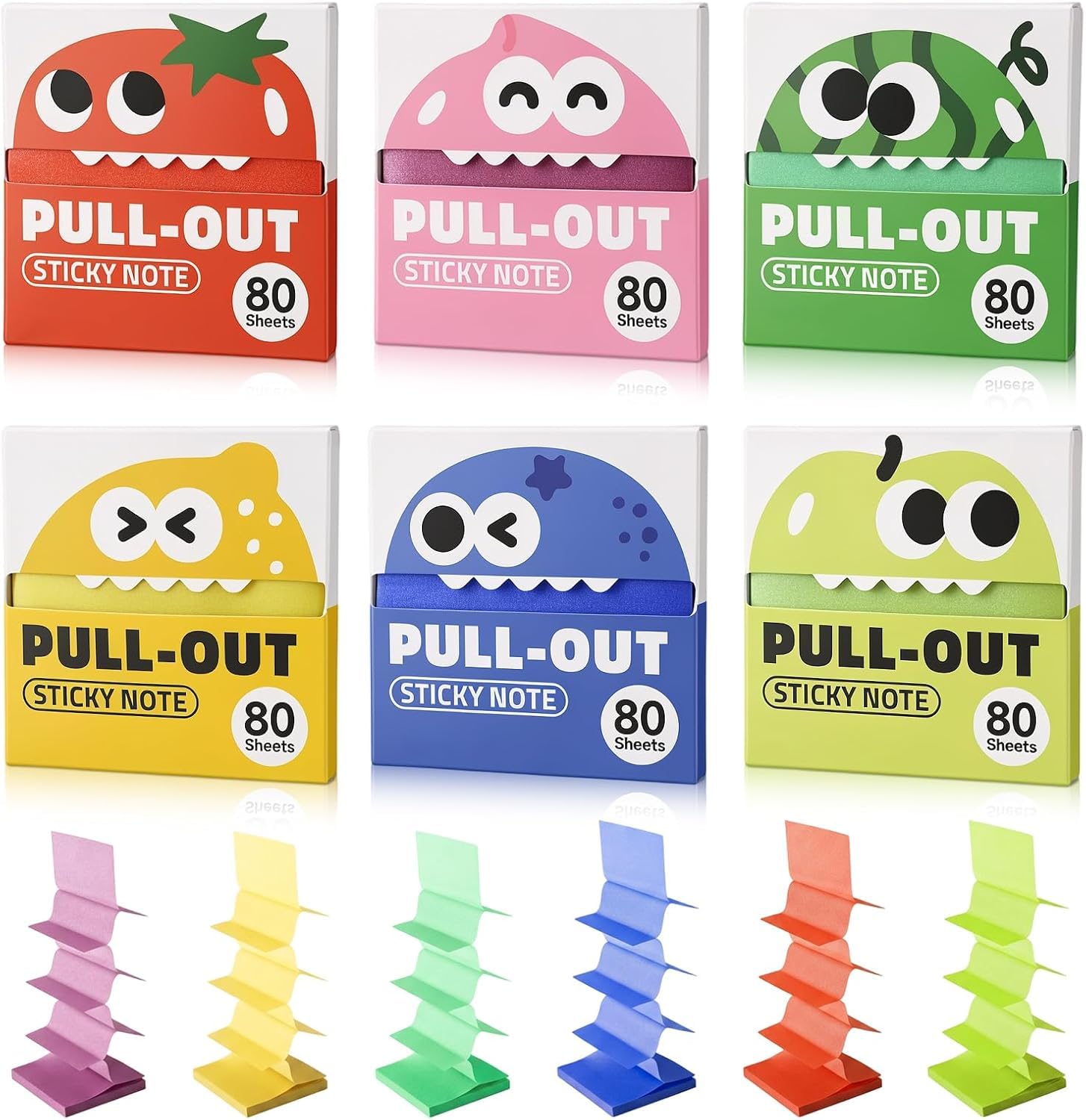 Glitter Sticky Notes,Transparent Pull-Out Sticky Notes for Smooth Writing