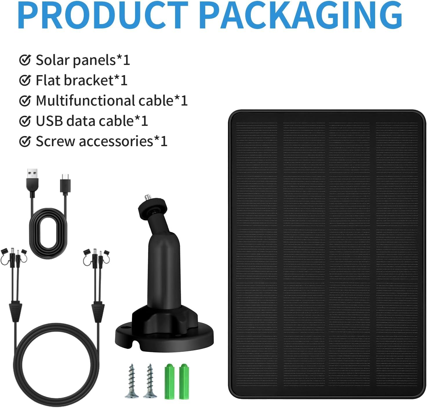 Solar Panel for Trail Camera, Solar Charger Kit with Built-in 5000mAh Rechargeable Lithium Battery - Output: 12V/1A, 6V/1.5A, IP66 Waterproof Portable Outdoor Power Supply Kit - 4