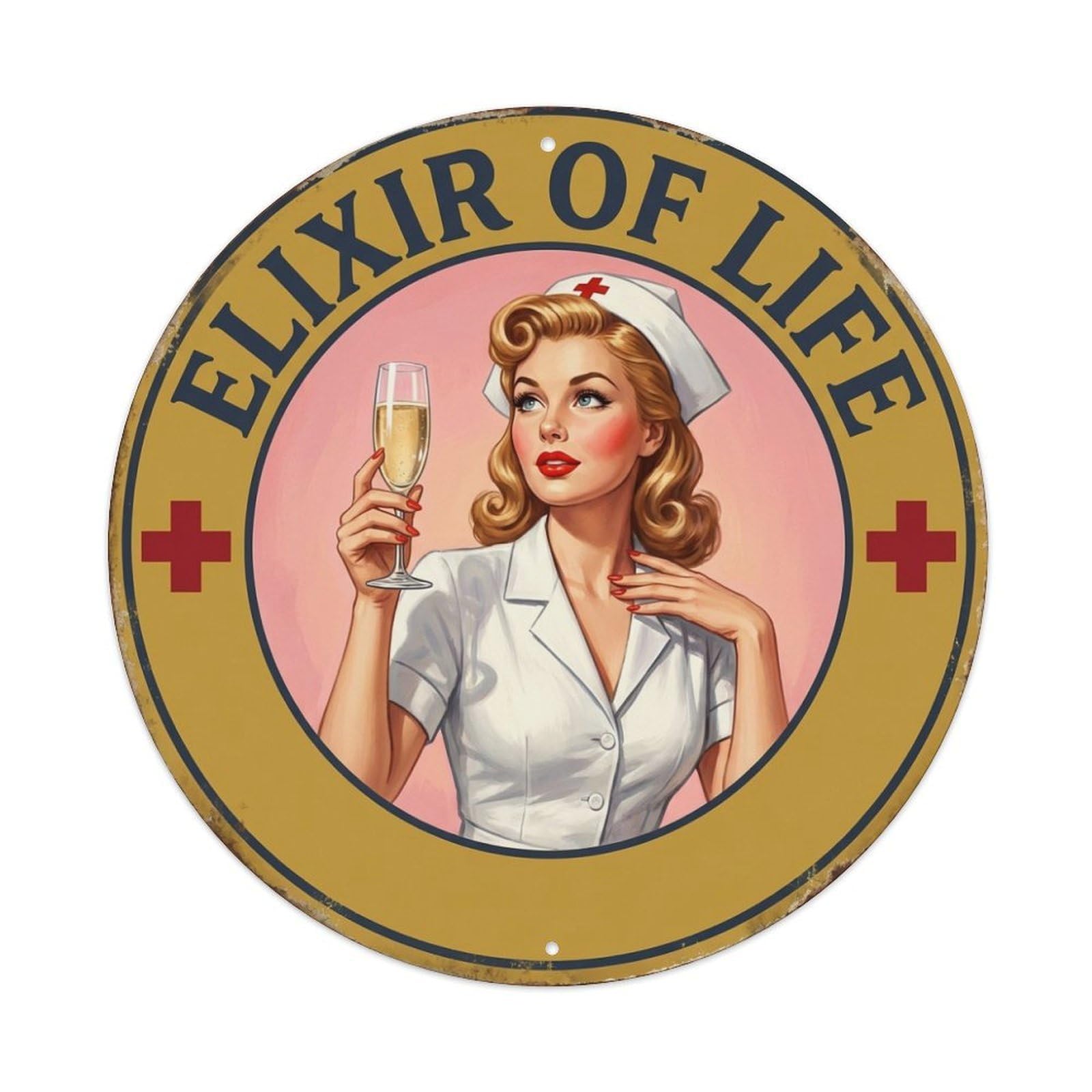 Funny Quote Elixir Of Life Nurse Metal Tin Sign