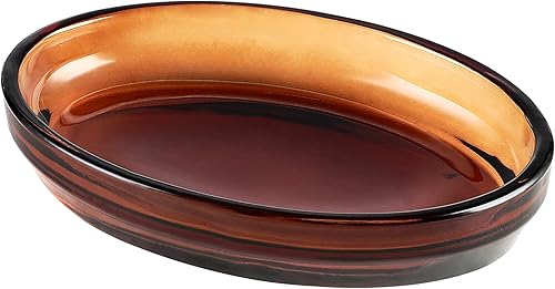 Miniatura 1 de H Halston - Juego de accesorios de baño de vidrio ámbar, dispensador de jabón espumoso, soporte para tarros de algodón Qtip de peso pesado,