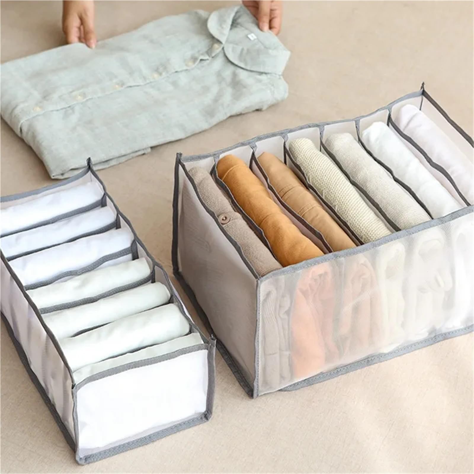 Organizzatore per cassetti della Biancheria Intima, Scatola Porta Calzini, Reggiseno, Jeans, Armadio, Scomparti per Vestiti, Pantaloni