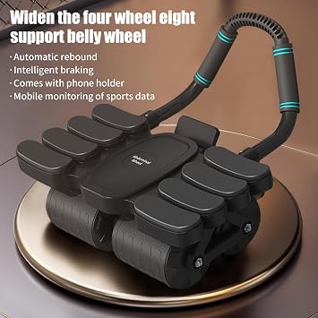 Automatic Rebound Abdominal Wheel with 8 Elbow Supports and Four-Mute Roller, Plank Exercise Roller For Abdominal & Core Strength Training