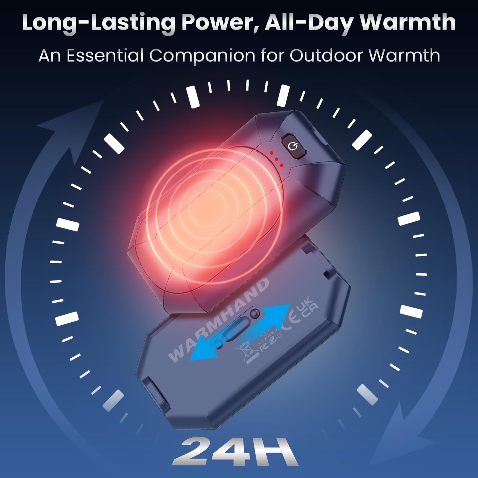 WARMHAND Calentadores de manos recargables AI, paquete de 2, calentador de manos eléctrico reutilizable, calentador de manos para golf, caza, camping, regalos cálidos de invierno para hombres y