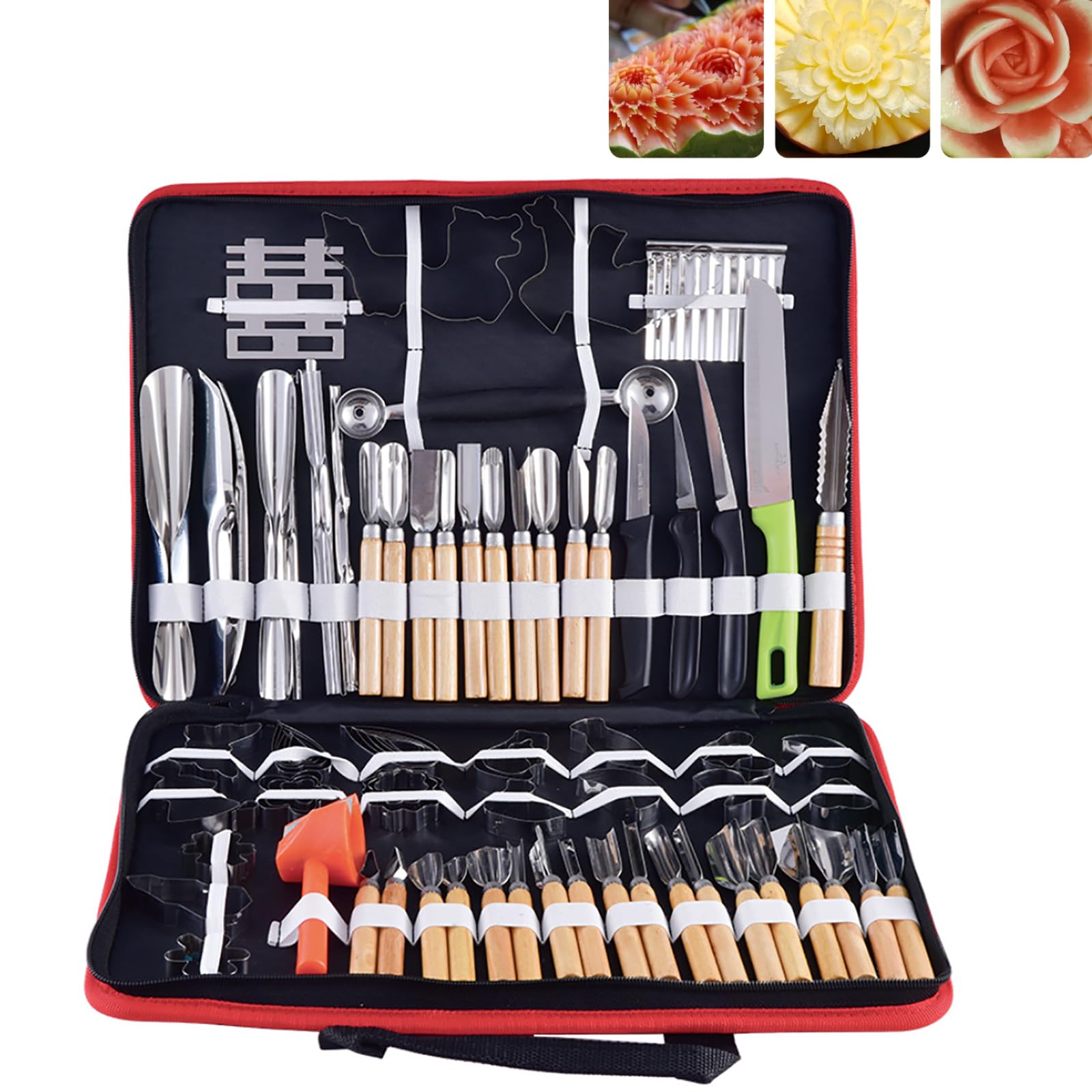 80pcs Food Carving Tools Kit, Multifunctional Stainless Steel Kitchen Decorative Cutter, Handle Diameter: 3-40mm, Blade Length: 6cm, Handle Length: 10cm, for Carving Vegetables and Fruits