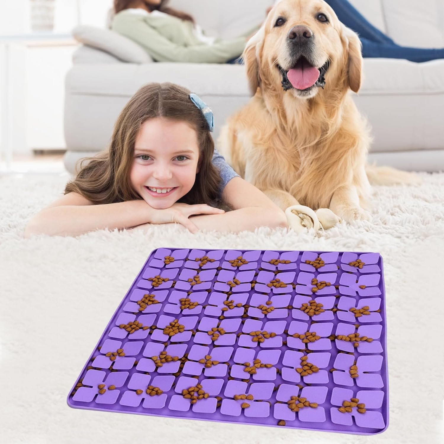 Silikon-Schnüffelmatte für große Hunde, langsames Fressen, fördert die natürliche Futtersuche, lindert Stress, interaktives Futterspiel, Spielzeug für alle Hunderassen